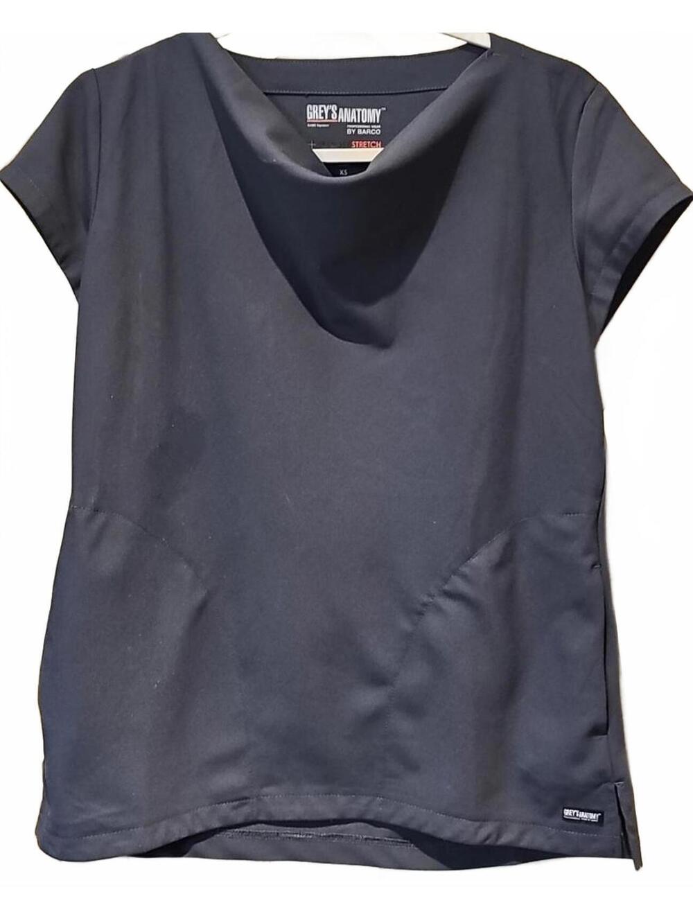 Grey's Anatomy Spandex Stretch Women's Marisol 2-Pocket Cowl Neck Top Size XS